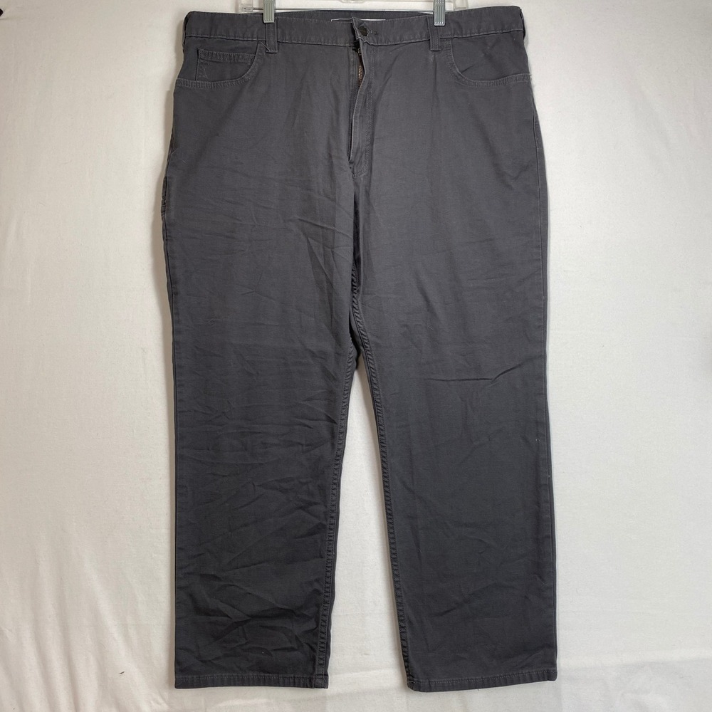 Carhartt Relaxed Fit Canvas Work Pants Mens 42x30 Gray BN2517-M Straight Leg